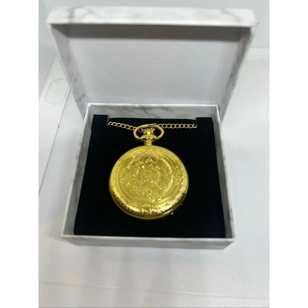 ✝️ Philippians 4:13 Pocket Watch Necklace – “I Can Do All Things” – Black Finish
